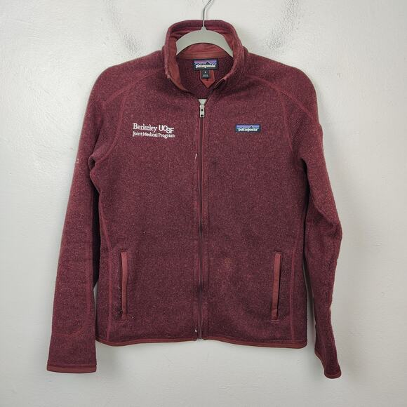 Patagonia Better‎ Sweater Womens Small Burgundy Heather Full Zip Fleece Jacket - Picture 1 of 10